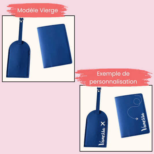 Etiquette de bagage et protège passeport