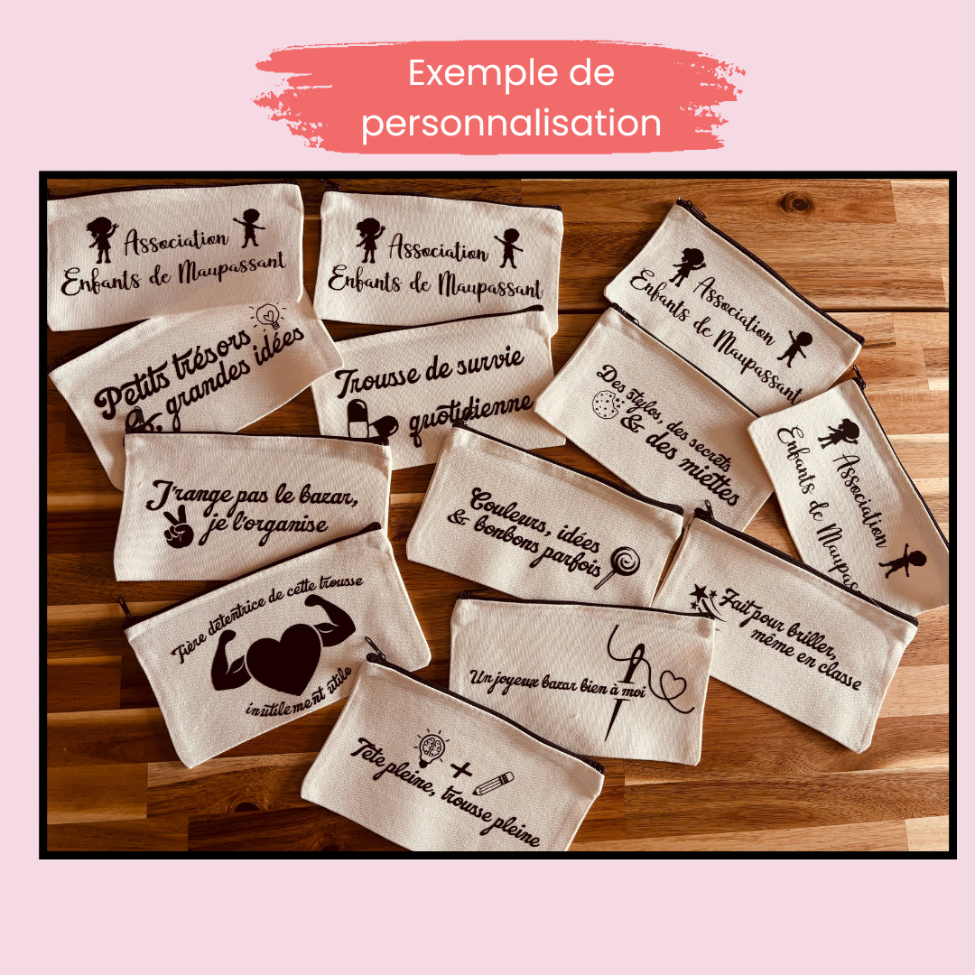 Trousse zippée beige