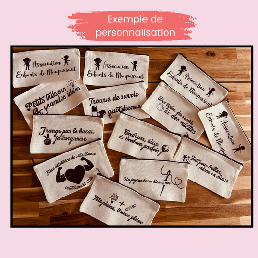 Trousse zippée beige